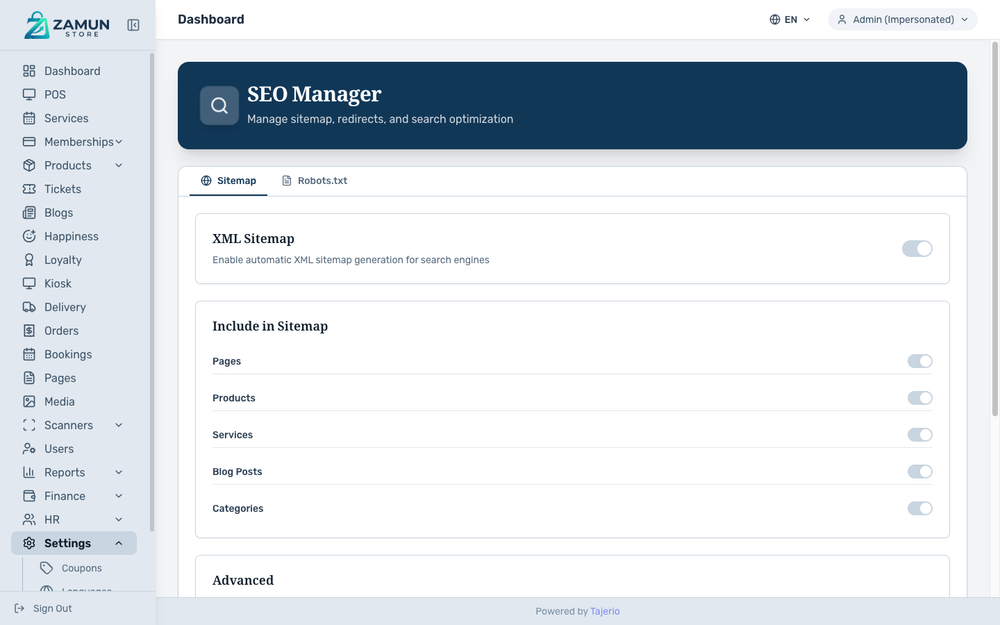 SEO Manager | Tajerio Documentation